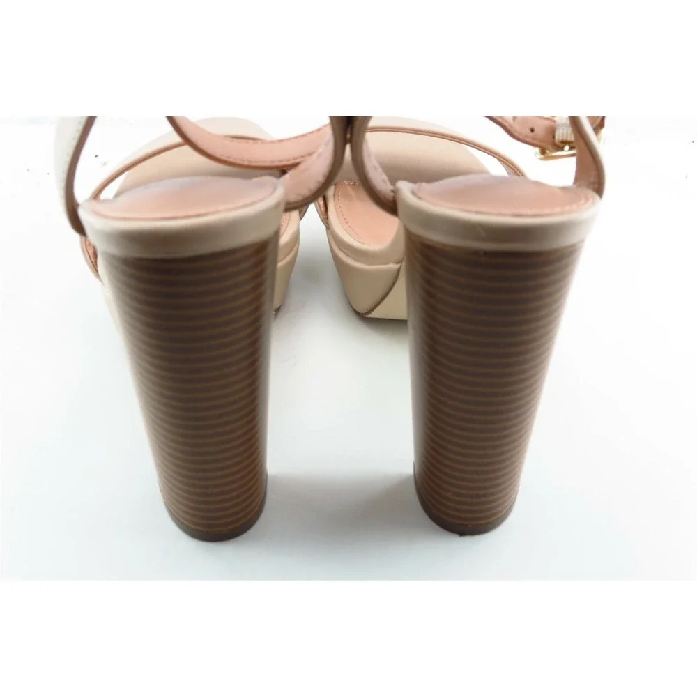 Call It Spring Size 6.5 M Beige Ankle‎ Strap Synthetic Women Sandal Shoes